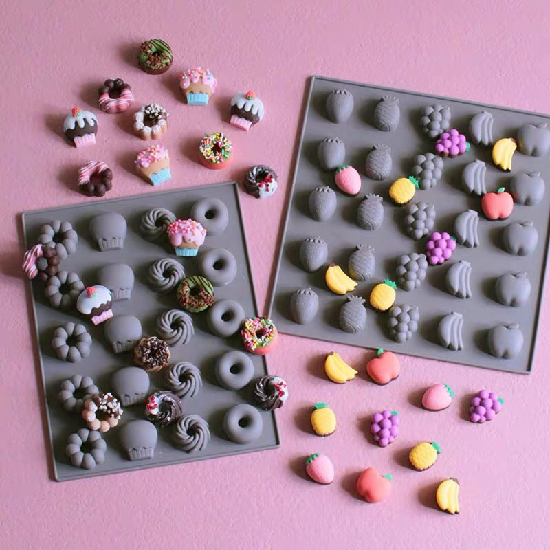 Donut Mold Silicone - Multicavity meyve silikon çikolata pişirme kalıp